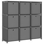 VIDAXL Etagere a 9 cubes avec boîtes Gris 103x30x107,5 cm Tissu