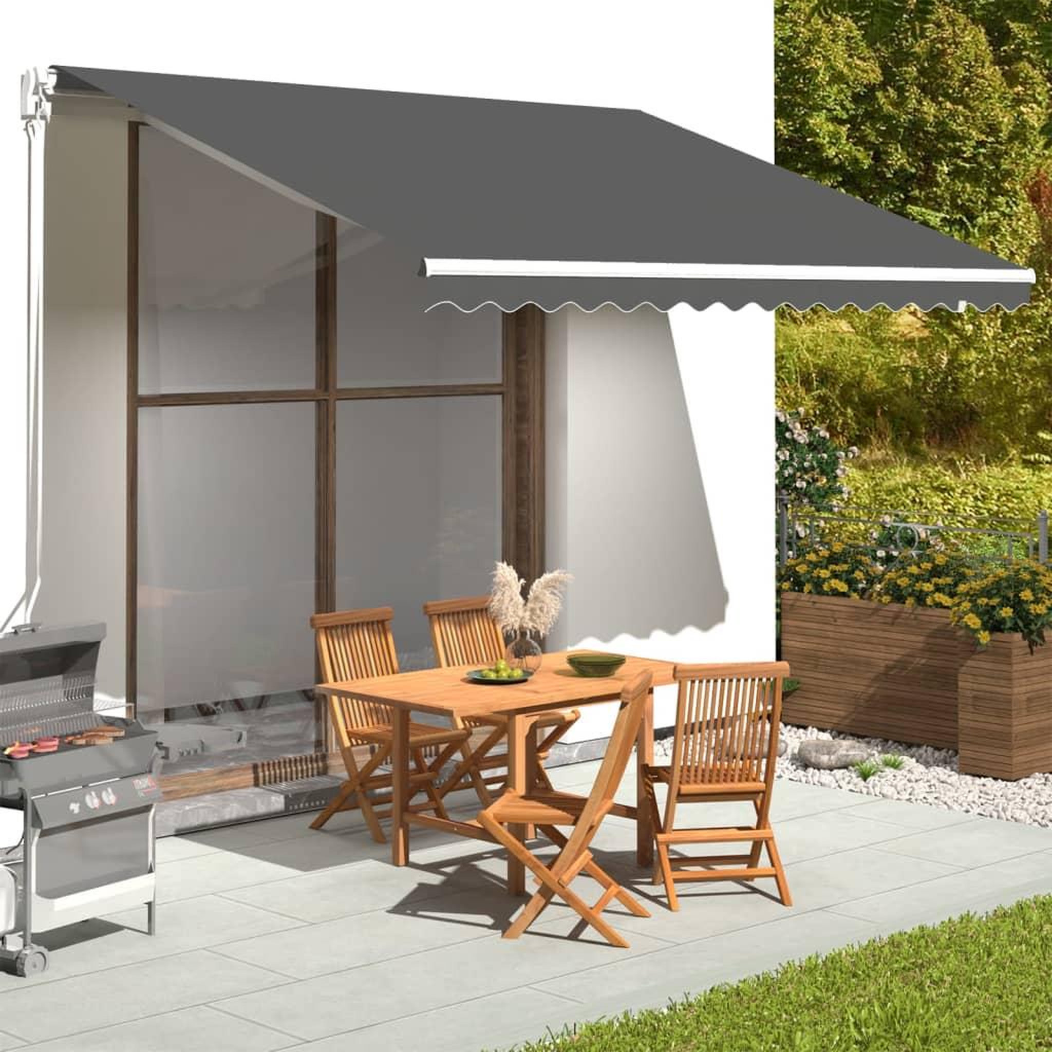 Voir la diapositive 1 : VIDAXL Tissu de remplacement pour auvent Anthracite 4x3,5 m