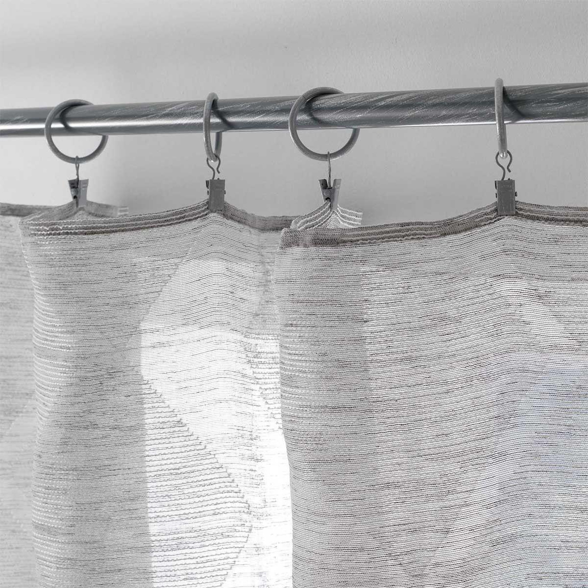 Voir la diapositive 2 : Douceur d'Intérieur Lot de 10 anneaux  pince  12cm gris & argent