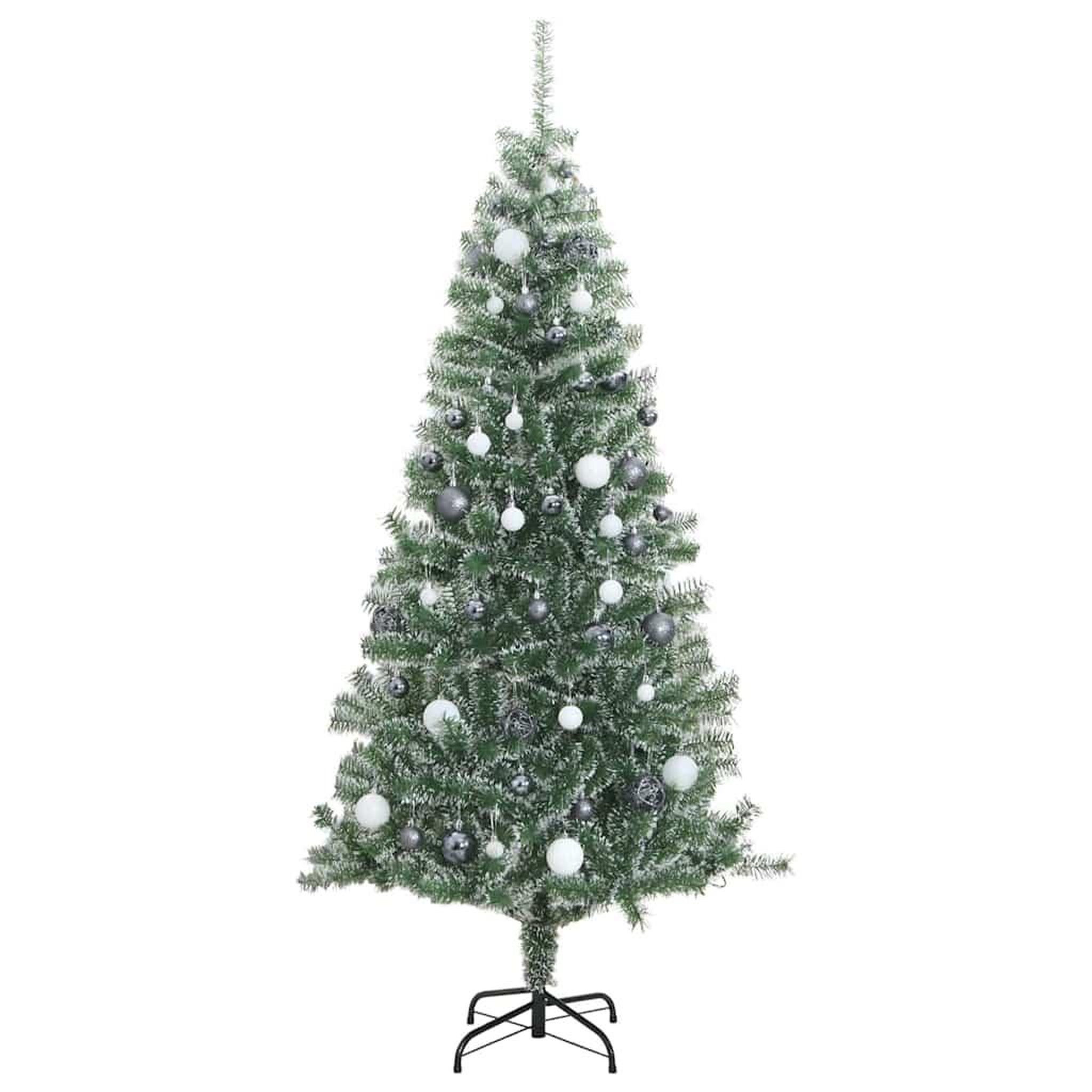 Voir la diapositive 4 : VIDAXL Sapin de Noël artificiel 300 LED&boules&neige floquee 210 cm