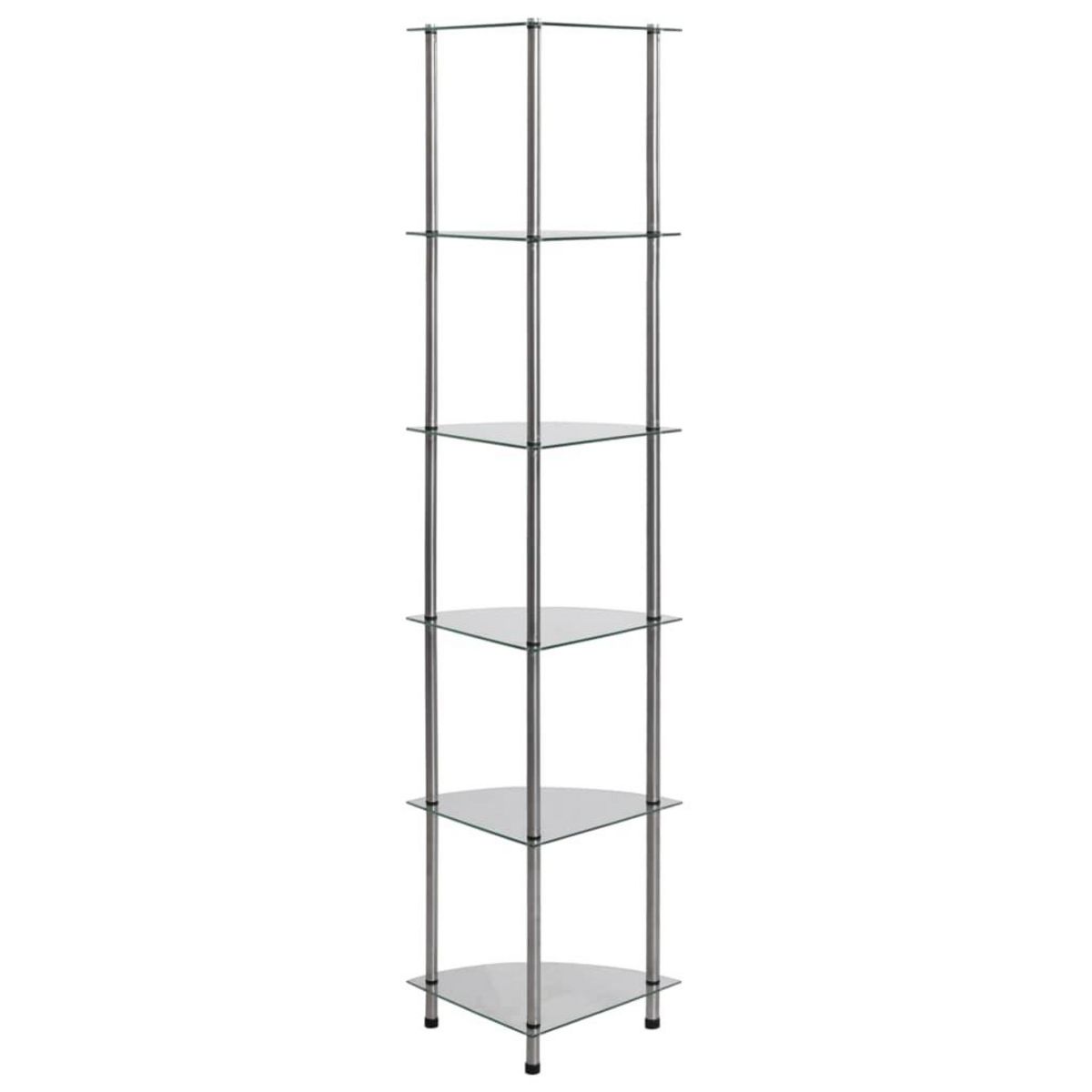 VIDAXL Etagere a 6 niveaux Transparent 30x30x160 cm Verre trempe