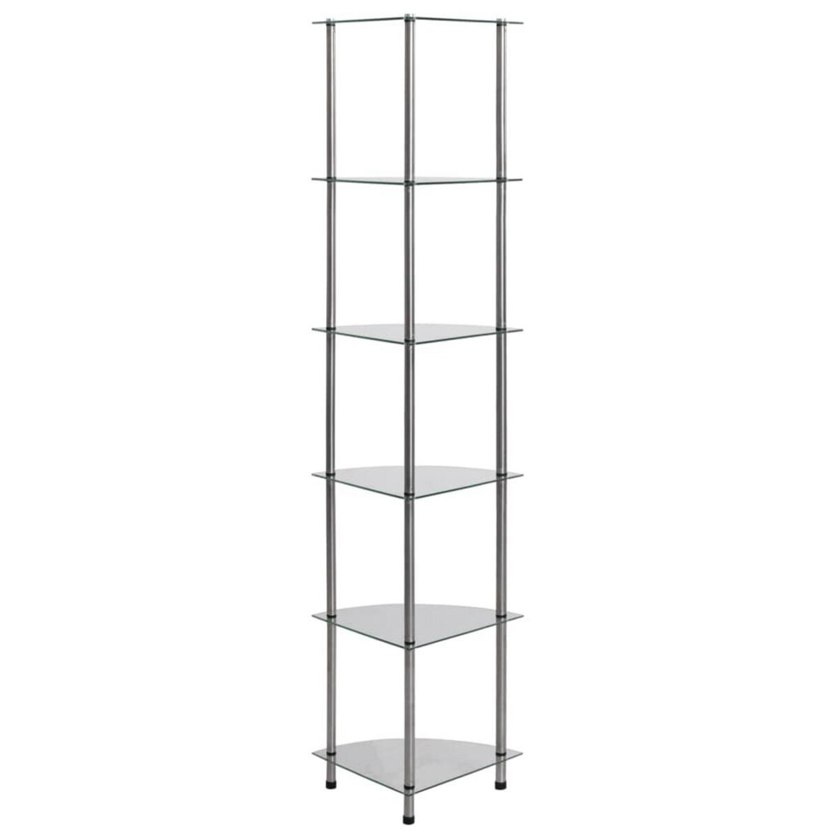VIDAXL Etagere a 6 niveaux Transparent 30x30x160 cm Verre trempe