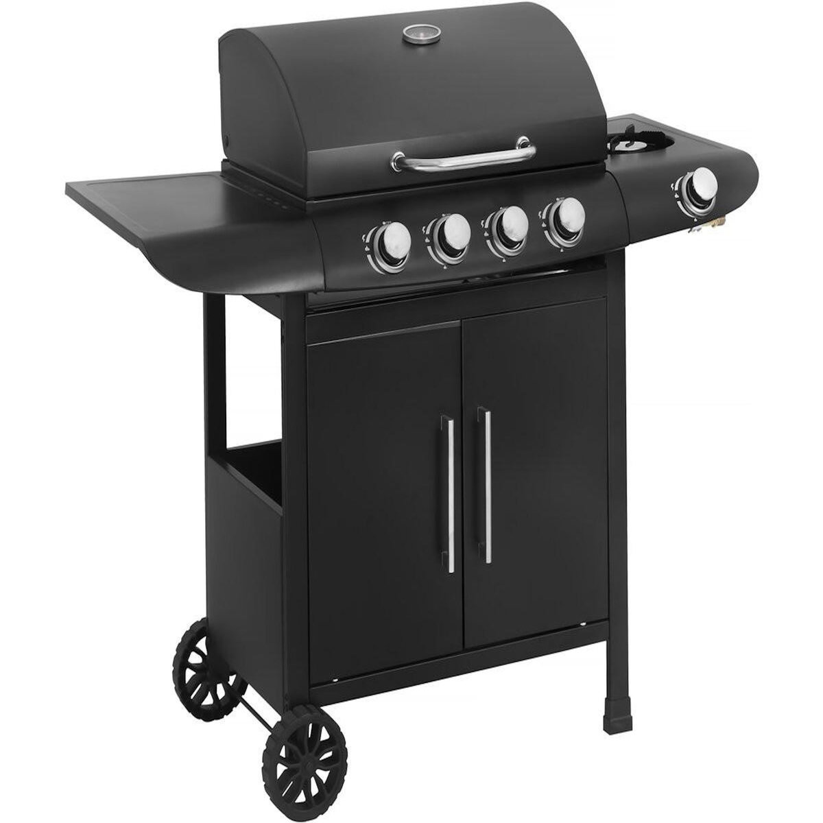 Habitat et Jardin Barbecue gaz  Feria 5  - 5 brûleurs dont 1 latéral - 14,5 kw - Noir