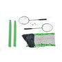 JT2D Set de Badminton complet avec filet 295 x 38 x 154 cm, raquettes, volants et étui de rangement Vert