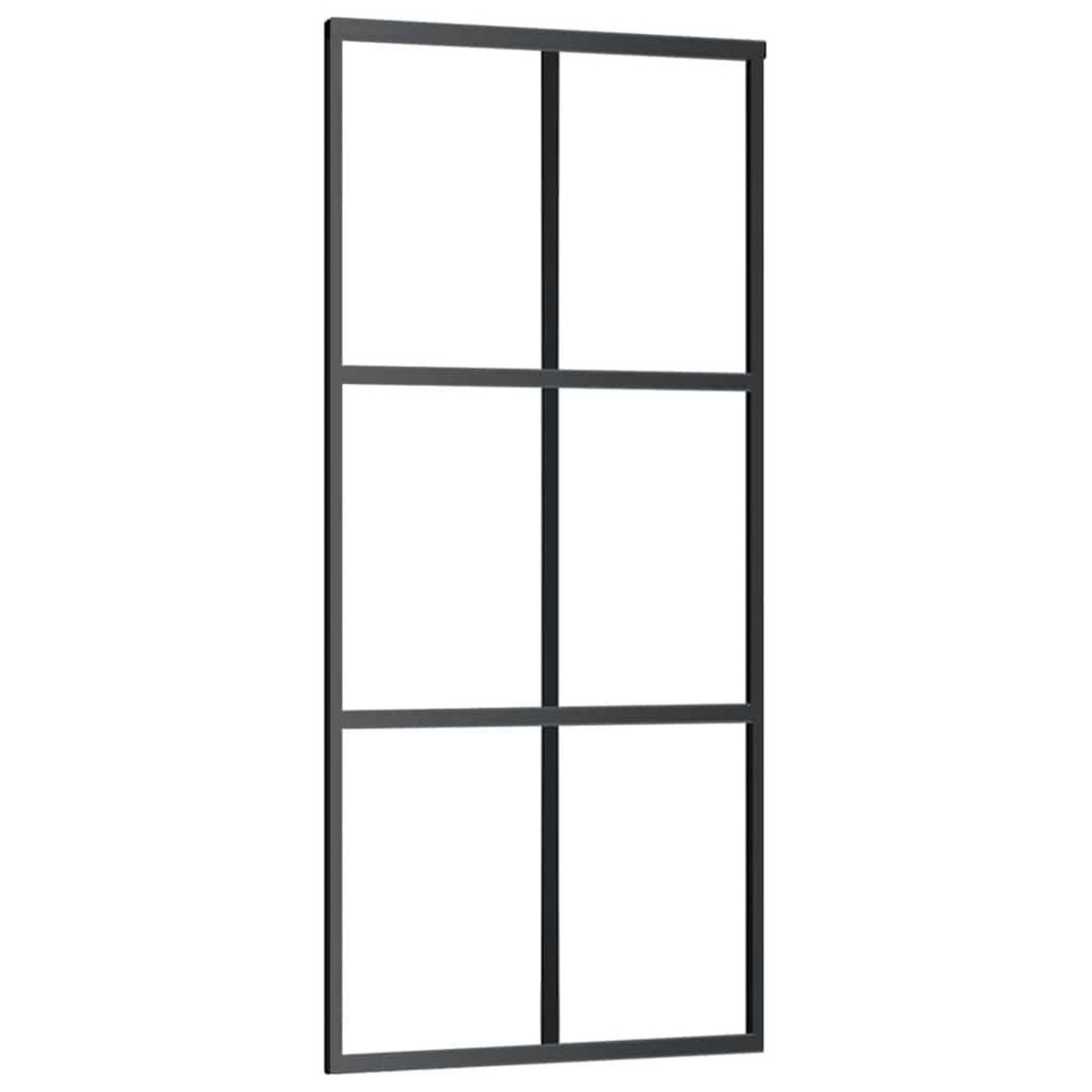 VIDAXL Porte coulissante kit de quincaillerie noir 90x205 cm verre ESG