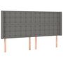 Voir la diapositive 3 : VIDAXL Tete de lit a LED Gris fonce 163x16x118/128 cm Tissu