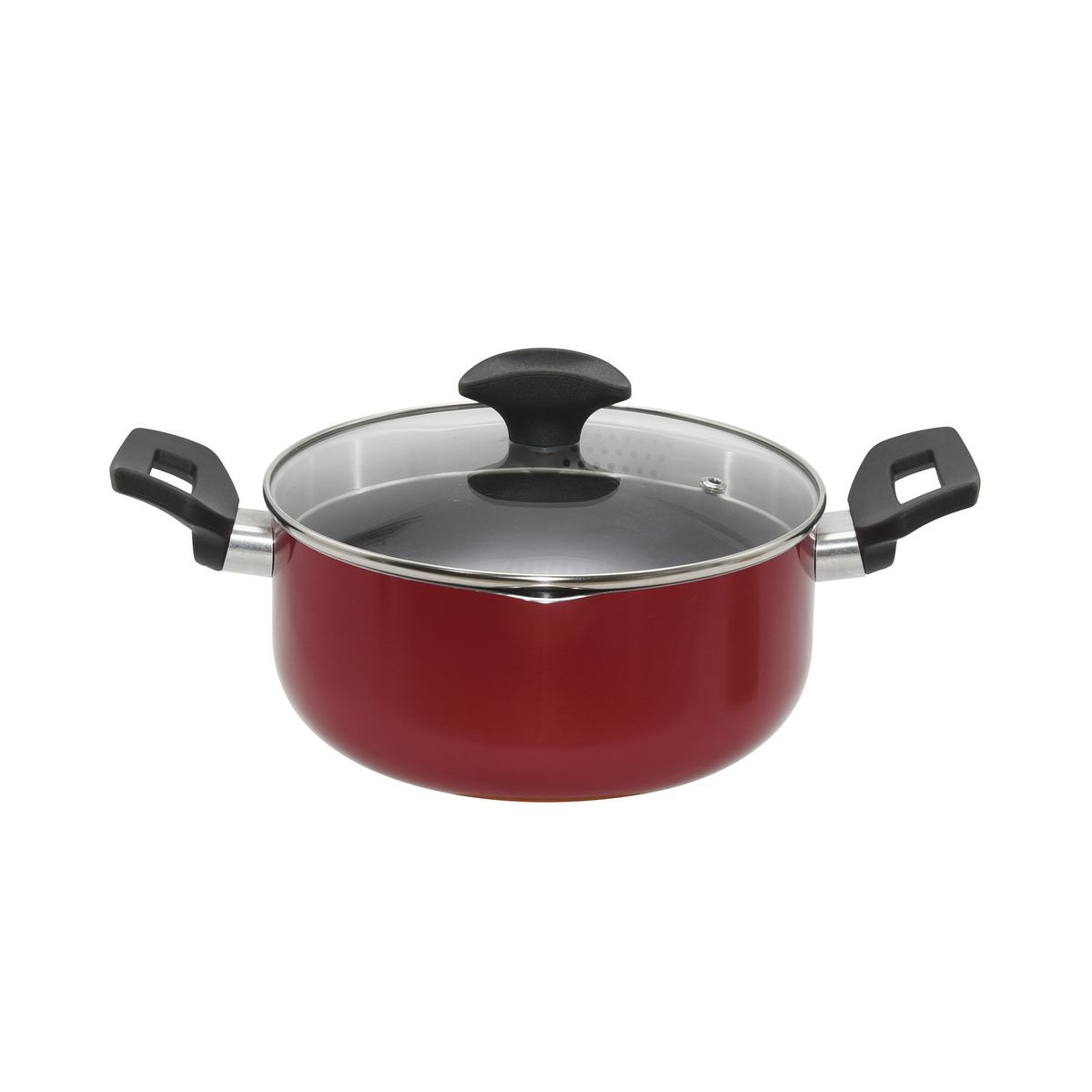 ACTUEL Faitout rouge + couvercle 20 cm