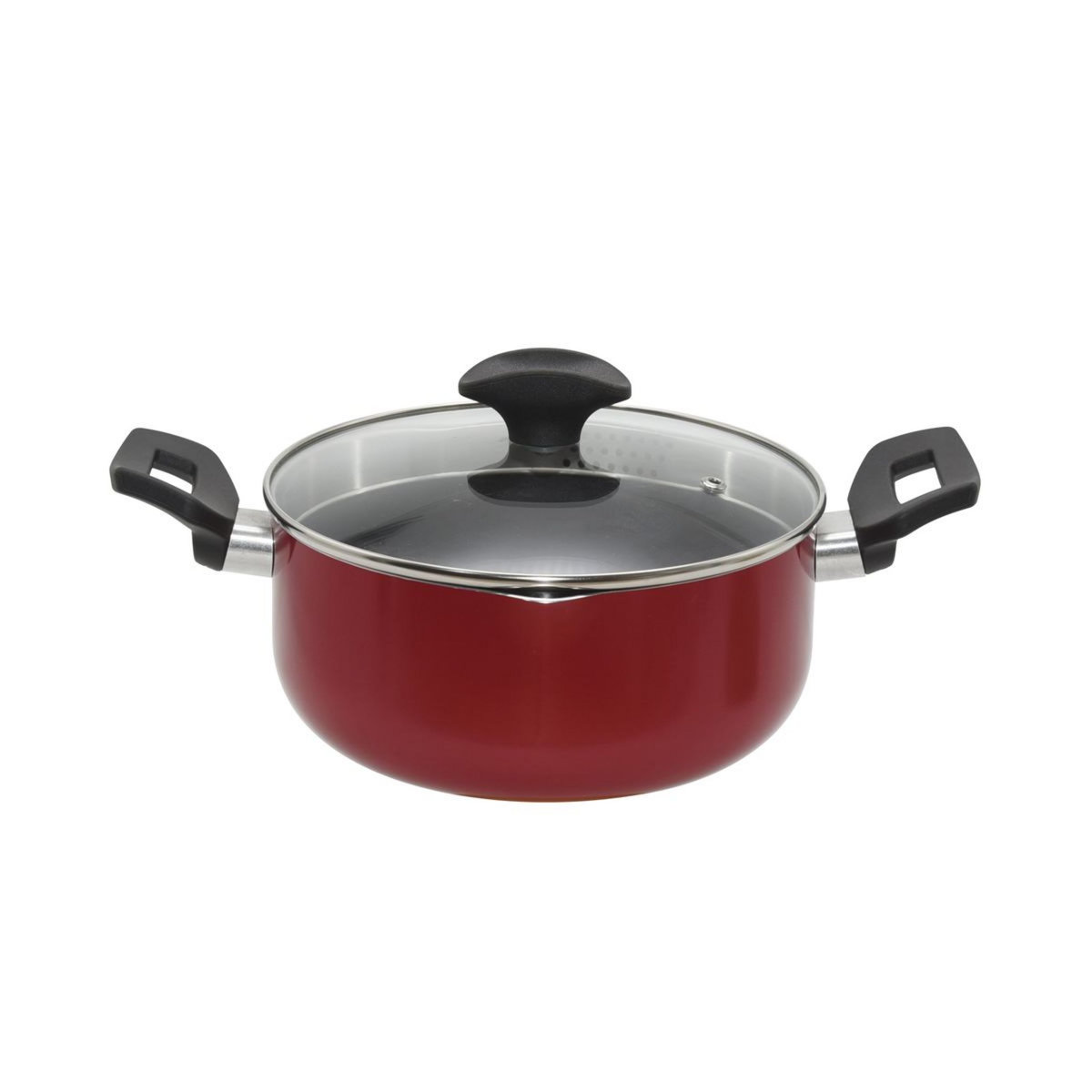 ACTUEL Faitout rouge + couvercle 20 cm