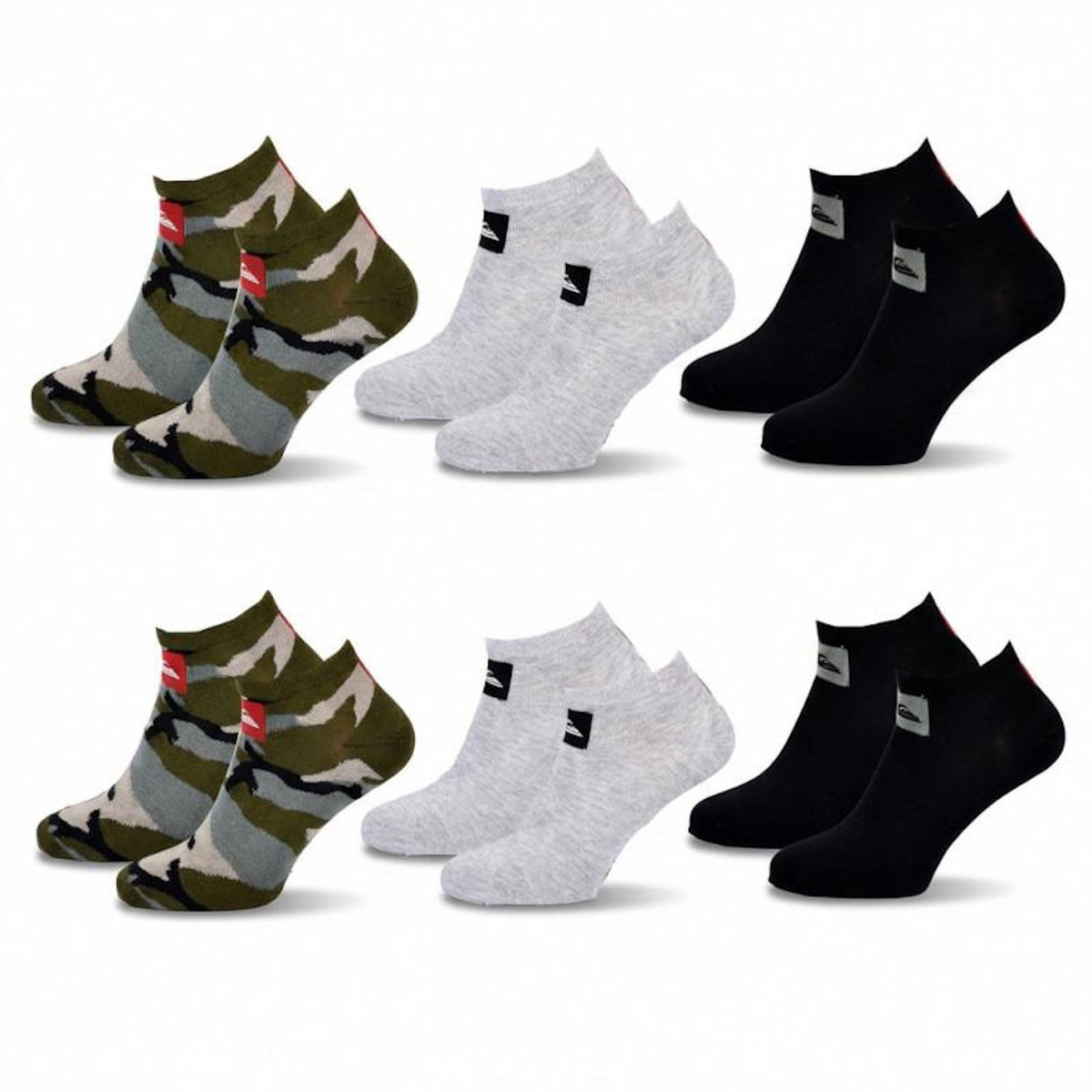 QUIKSILVER Quiksilver Pack de Chaussettes Homme SNEAKER– Lot 6 Paires Sport