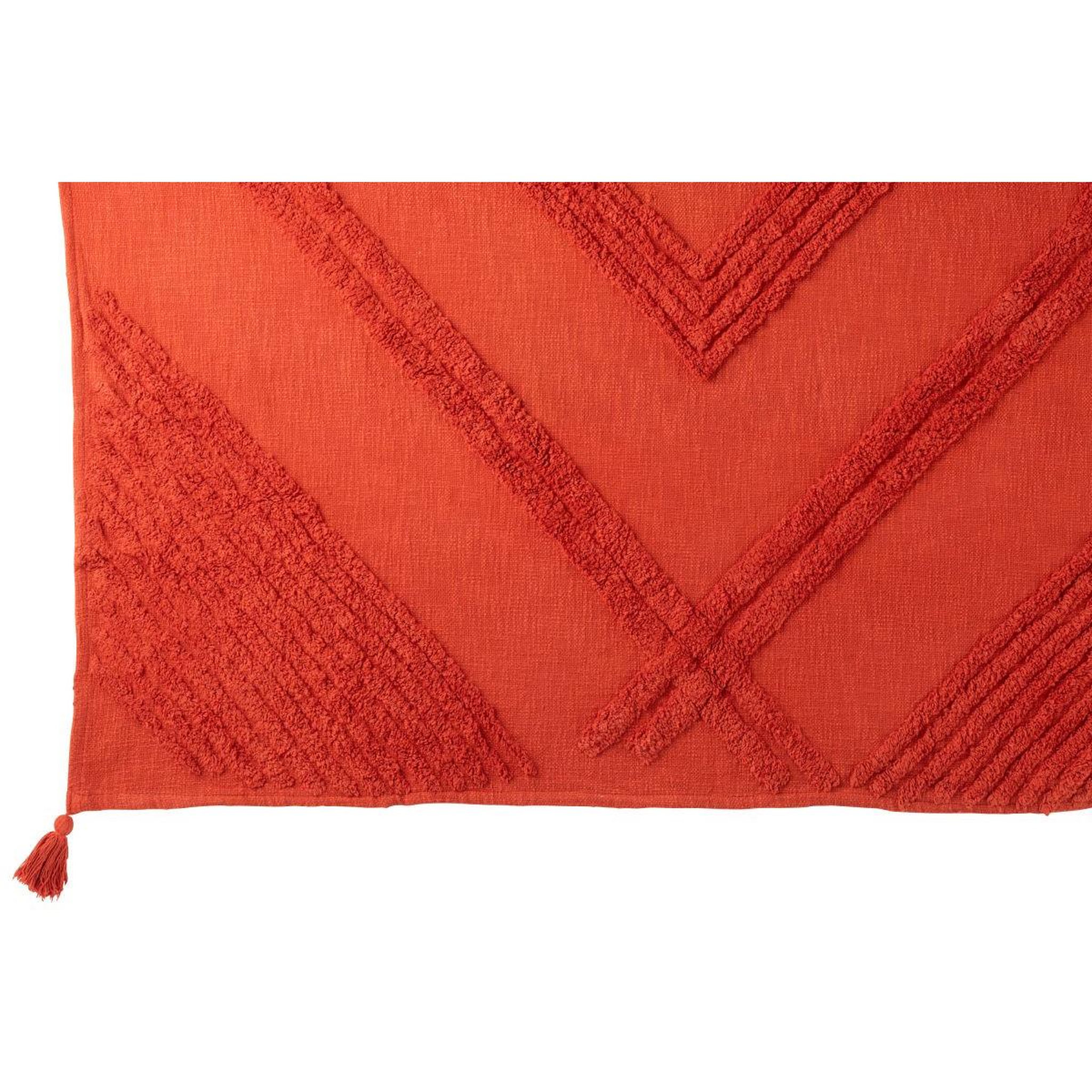Voir la diapositive 2 : J-LINE Plaid tufté  efren  130x180cm rouge brique