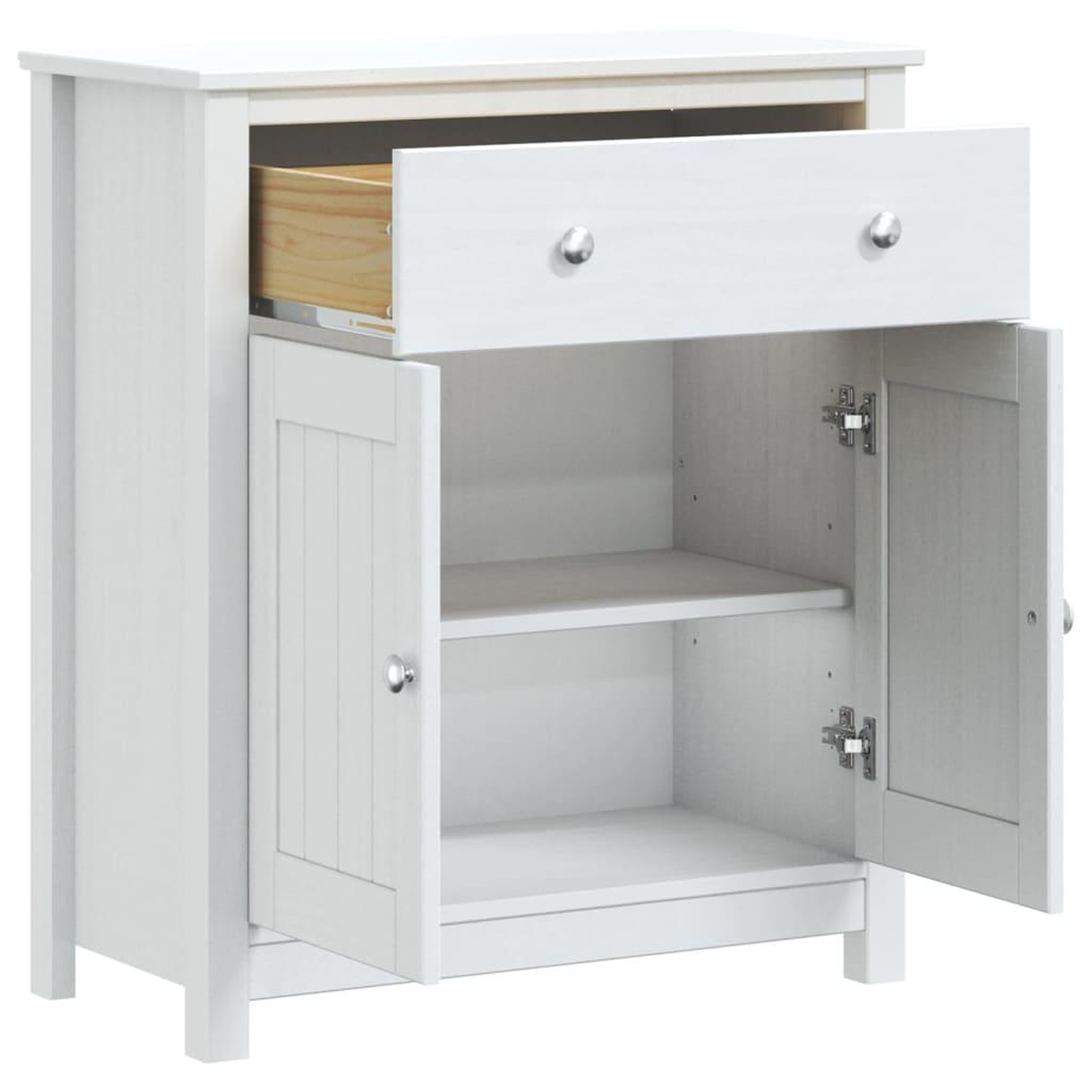 Voir la diapositive 4 : VIDAXL Armoire de salle de bain BERG blanc 69,5x34x80 cm pin massif