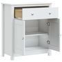 Voir la diapositive 4 : VIDAXL Armoire de salle de bain BERG blanc 69,5x34x80 cm pin massif