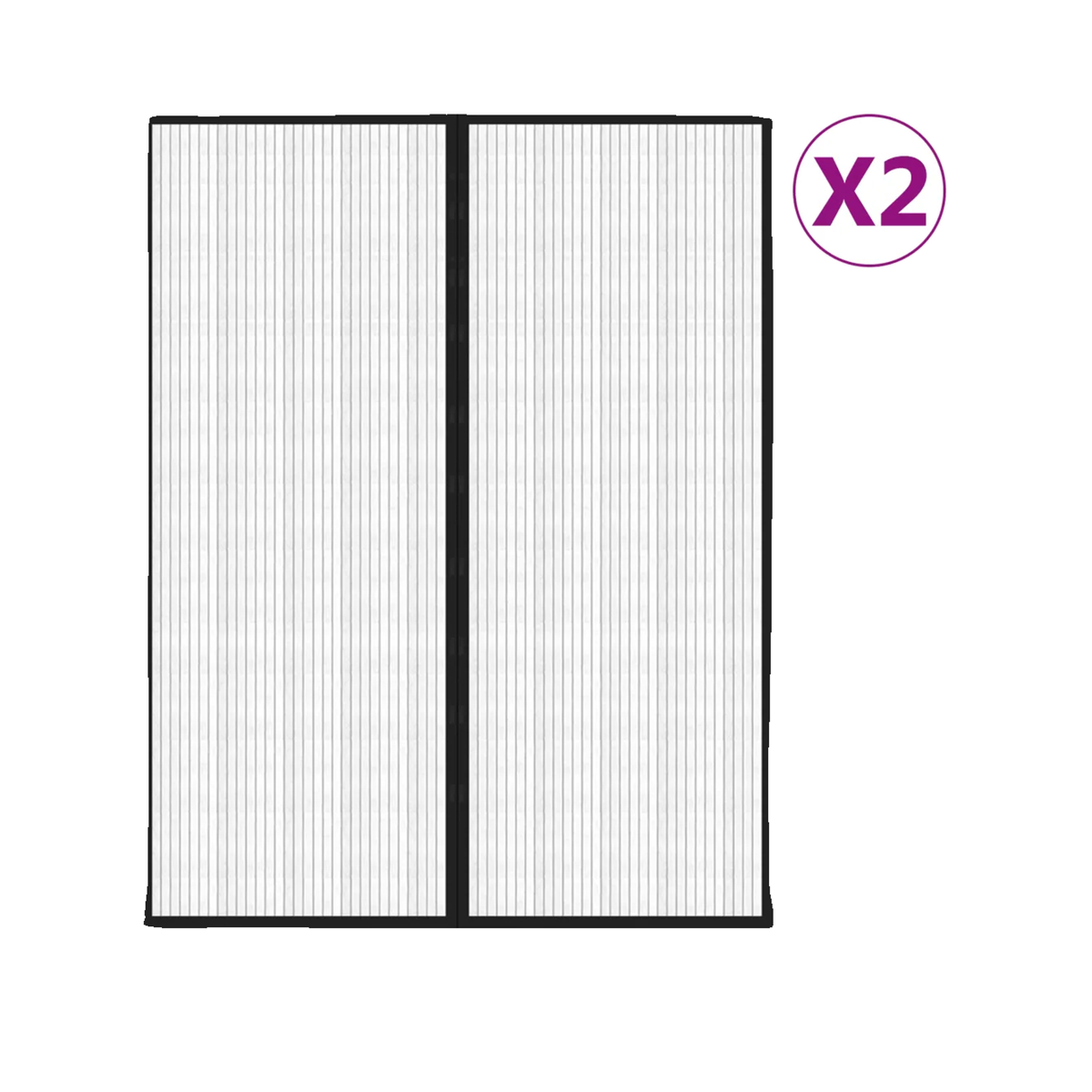 Voir la diapositive 2 : VIDAXL Rideau moustiquaire VidaXL 2 pcs noire 230x160 cm