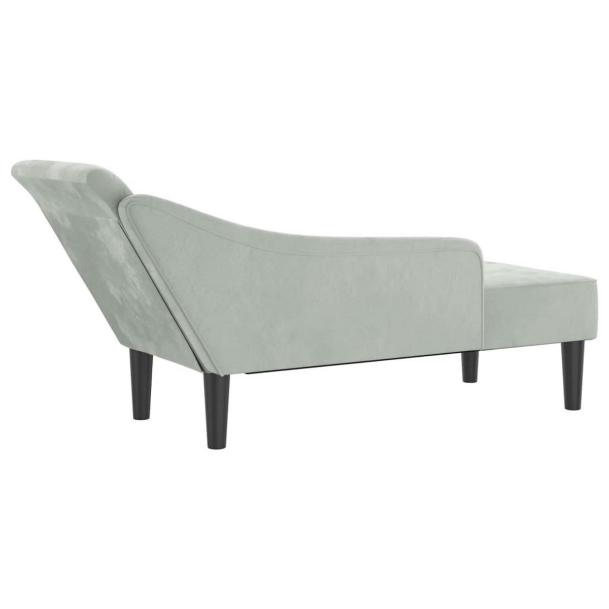 VIDAXL Chaise longue avec coussins gris clair velours