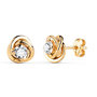 Voir la diapositive 1 : L'ATELIER D'AZUR Boucles d'Oreilles Or 18 Carats 750 Jaune et Zicroniums - Motif Noeud