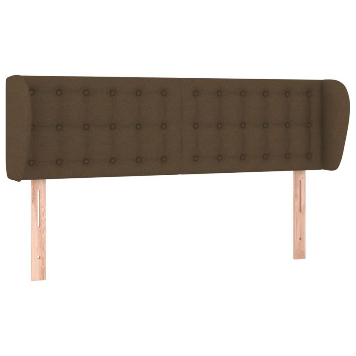 VIDAXL Tete de lit avec oreilles Marron fonce 147x23x78/88 cm Tissu
