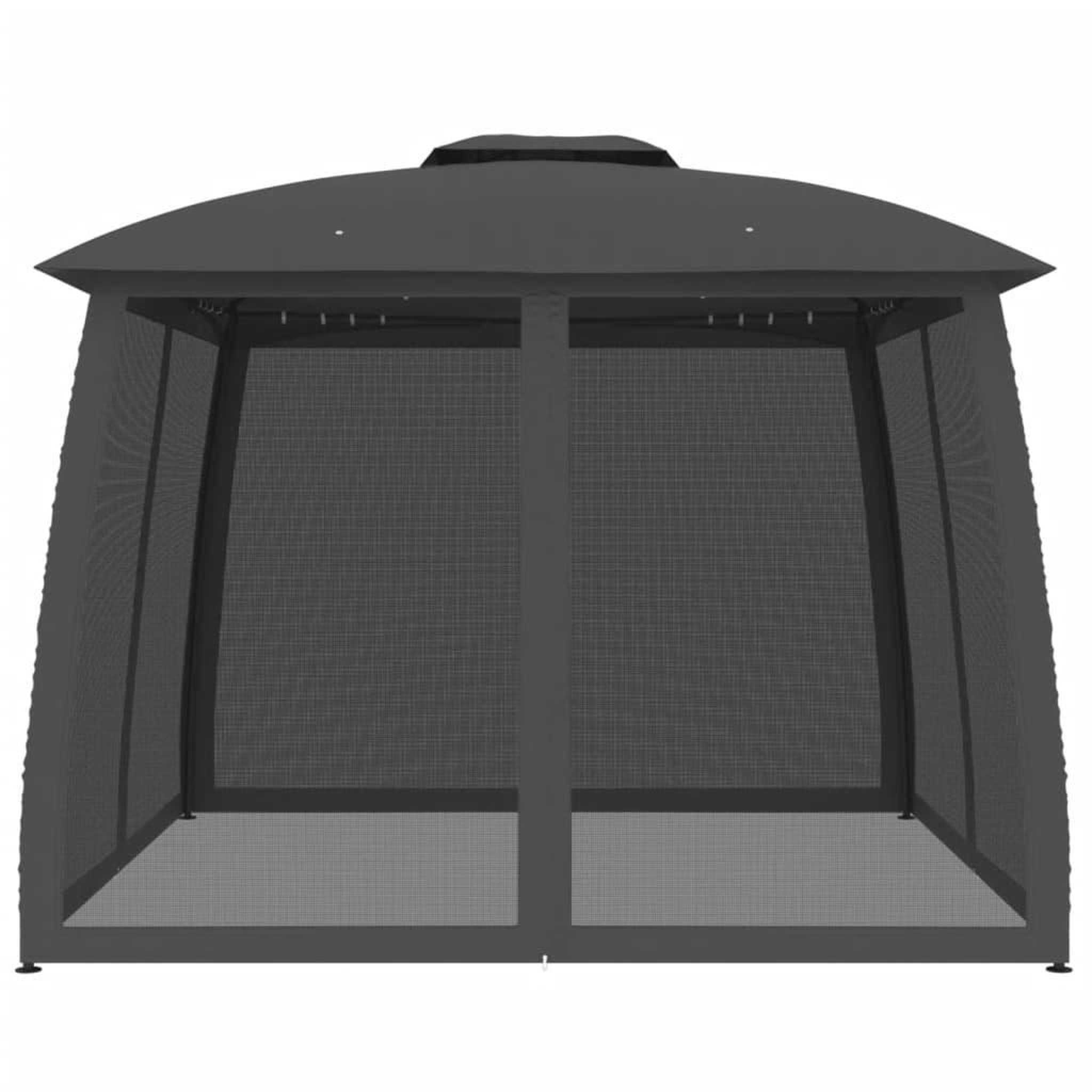 Voir la diapositive 3 : VIDAXL Tonnelle avec double toit et parois en filet anthracite acier