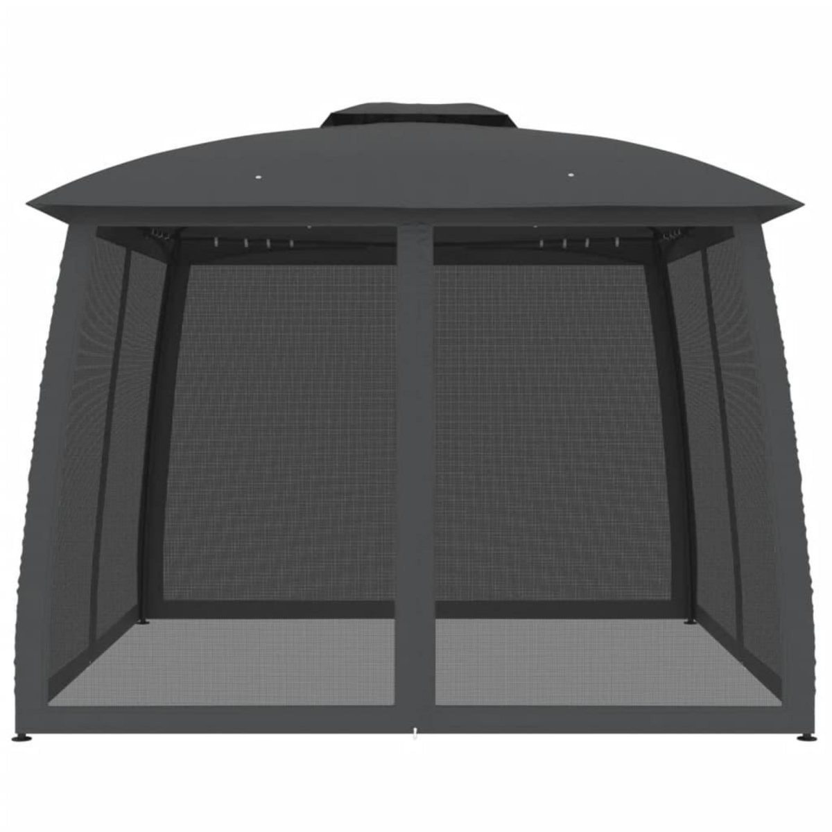 VIDAXL Tonnelle avec double toit et parois en filet anthracite acier
