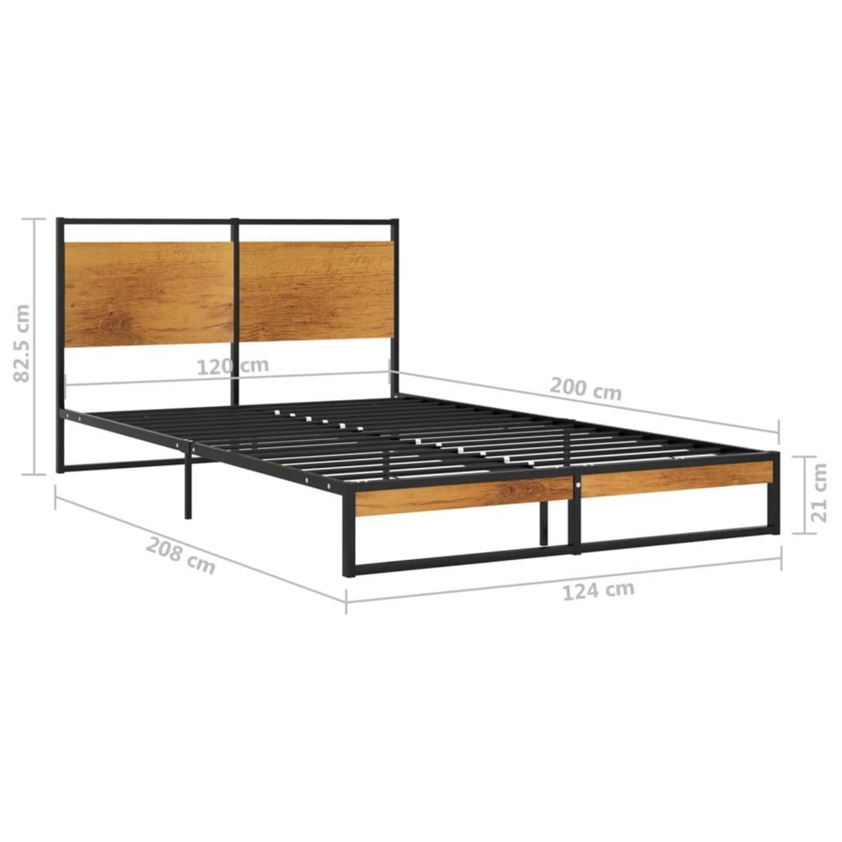 VIDAXL Cadre de lit sans matelas metal 120x200 cm