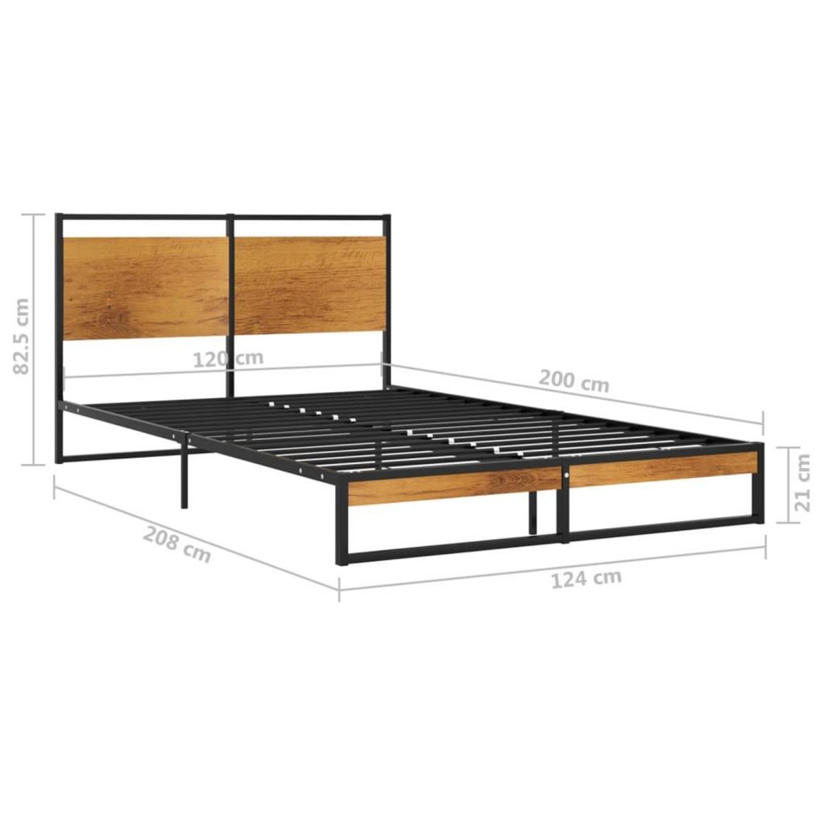 VIDAXL Cadre de lit sans matelas metal 120x200 cm