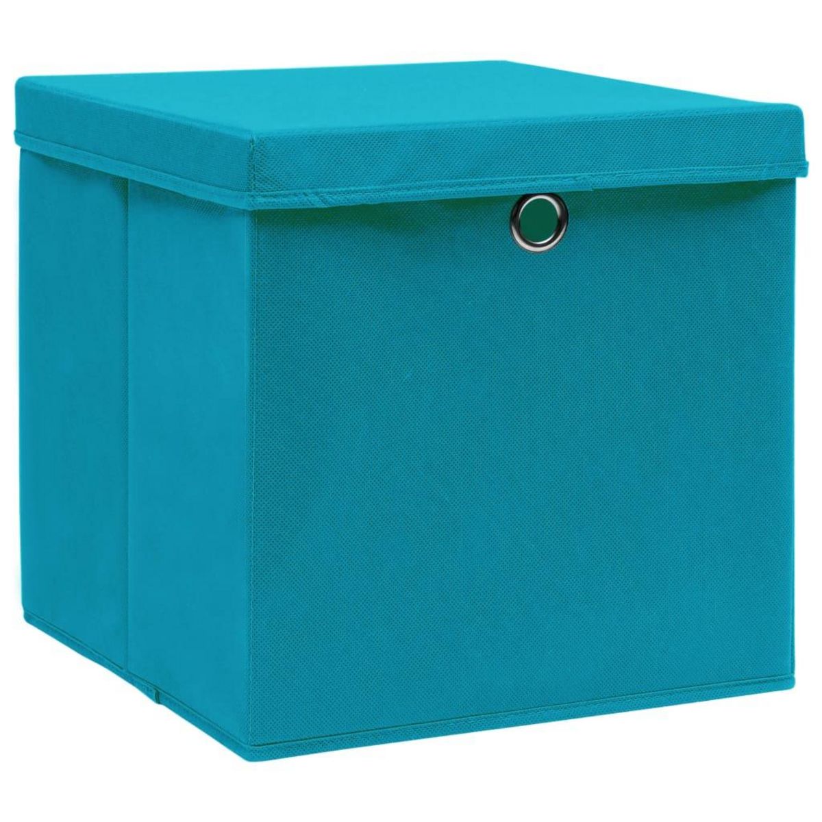 VIDAXL Boîtes de rangement avec couvercles 10pcs 28x28x28cm Bleu azure