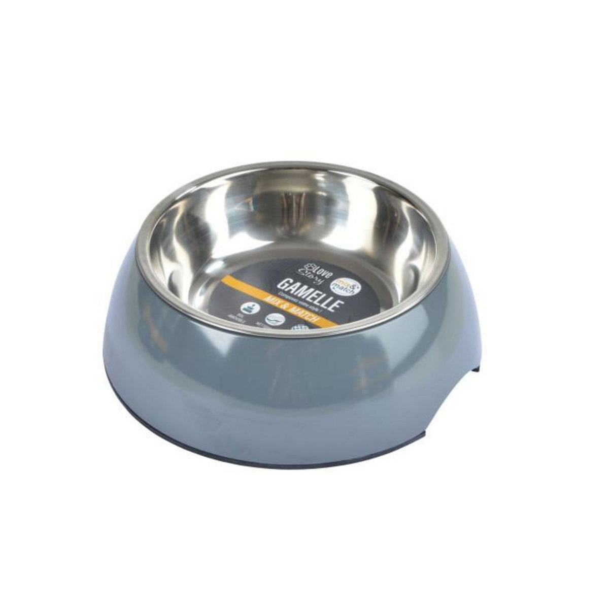 Paris Prix Gamelle pour Chien & Chat  Bol Inox  17cm Anthracite