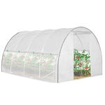 ID MARKET Serre tunnel de jardin 12M² blanche relevable avec moustiquaire
