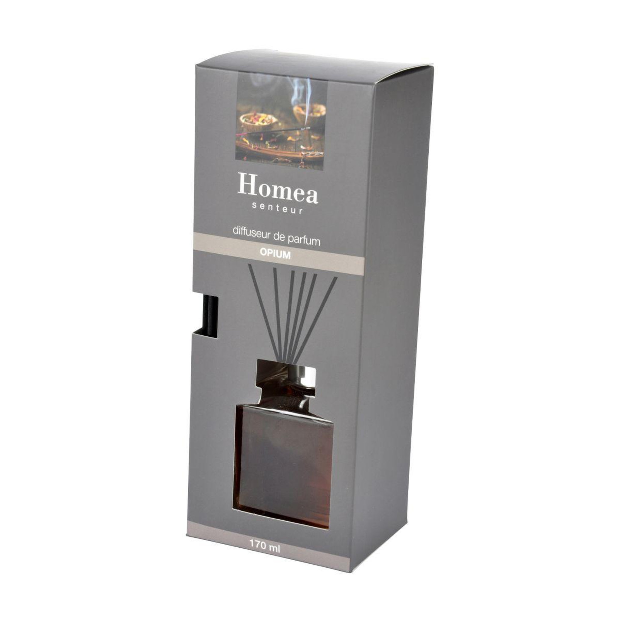 Voir la diapositive 2 : HOMEA Diffuseur de parfum  carré  170ml opium