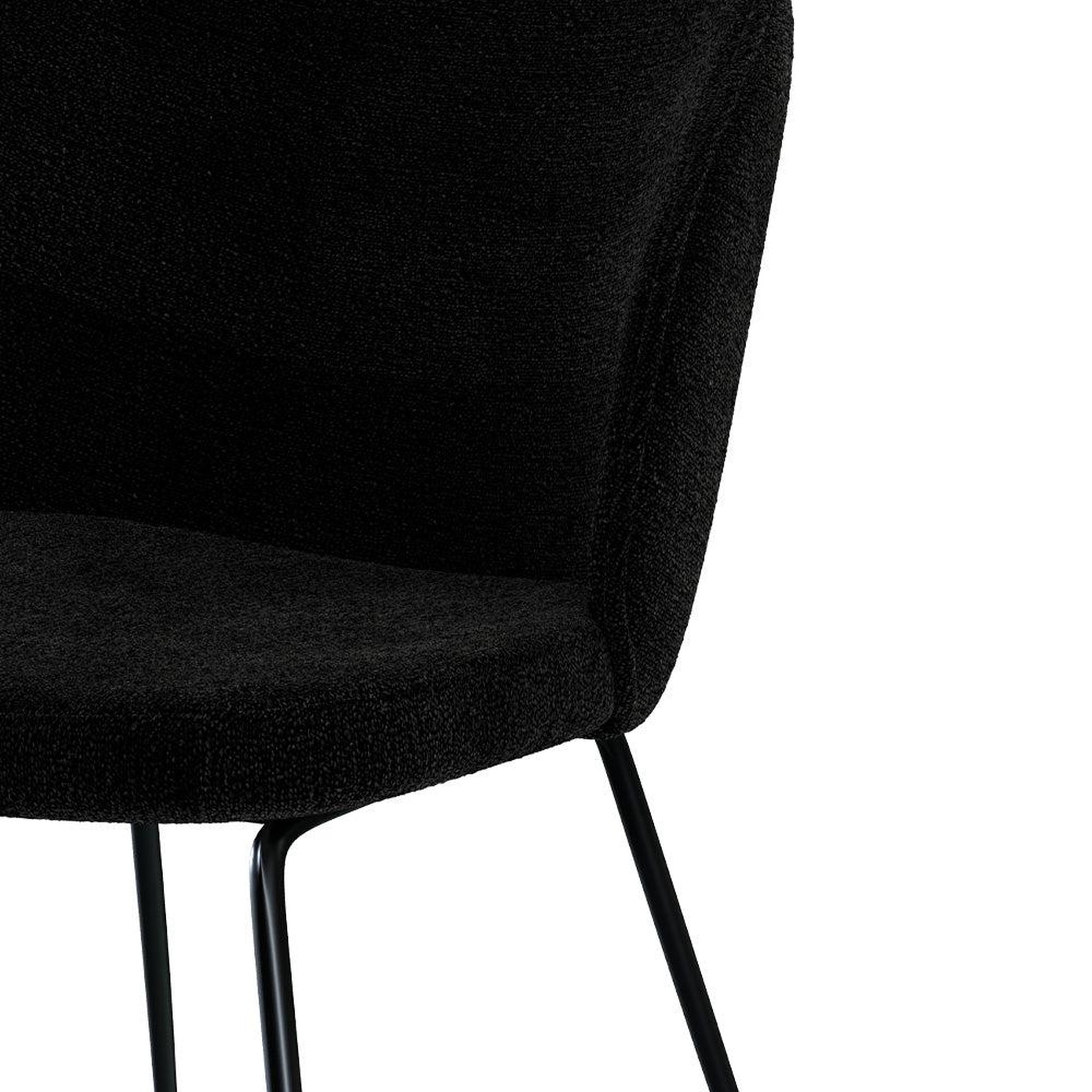 Voir la diapositive 6 : MAISON PAVANE Lot de 2 chaises en tissu bouclé noir et pieds en métal-groom
