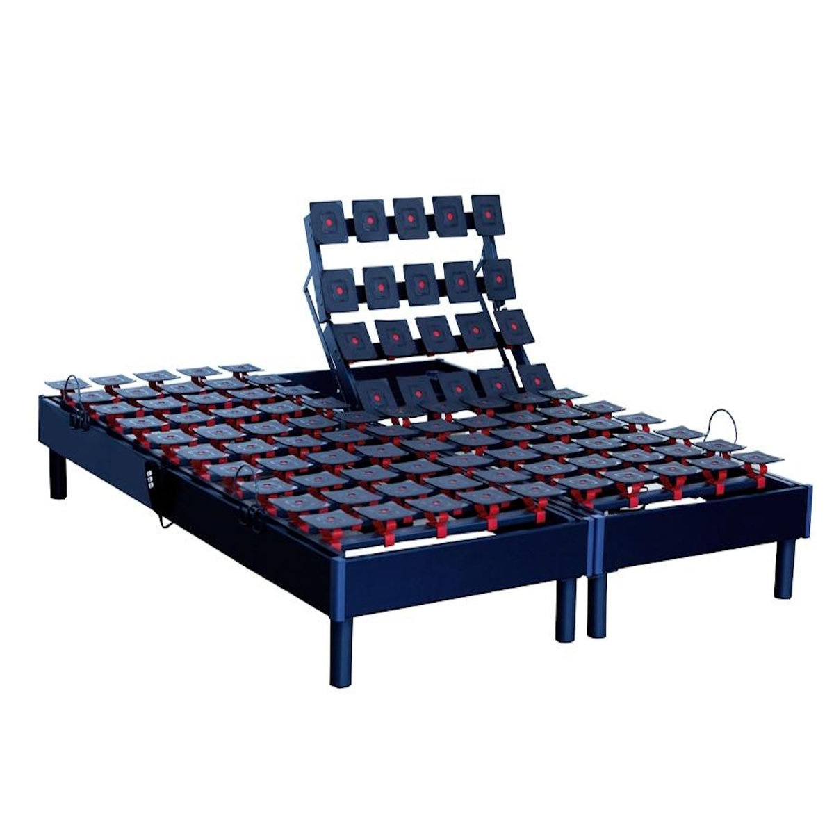 IDLITERIE Lot de Sommiers tous plots reglables gris