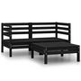 Voir la diapositive 2 : VIDAXL Salon de jardin 3 pcs Noir Bois de pin massif
