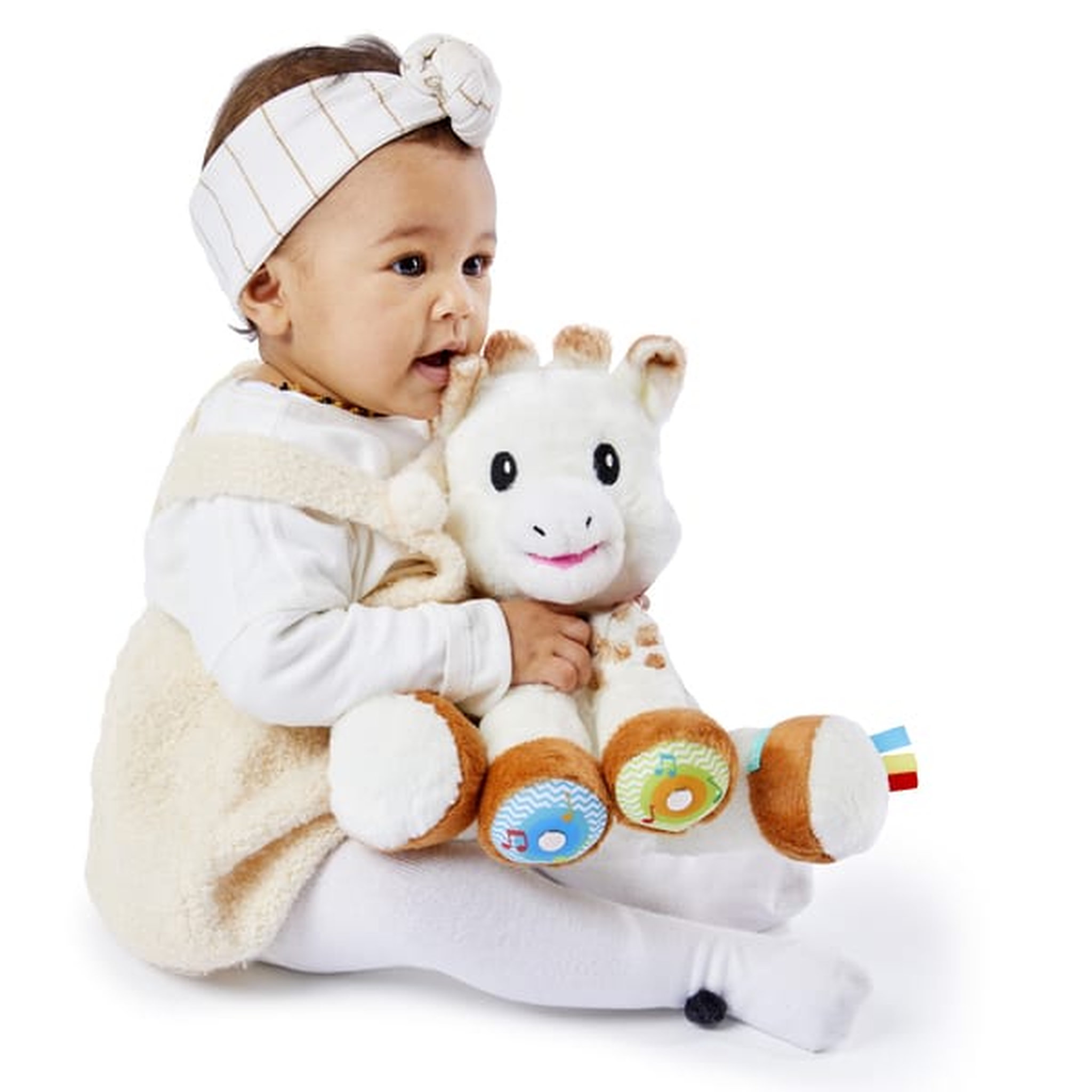 Voir la diapositive 2 : VULLI Peluche interactive touch and music - Sophie la girafe