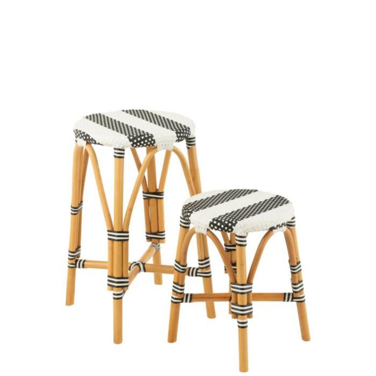 Paris Prix Tabouret en Rotin  Danial  44cm Noir