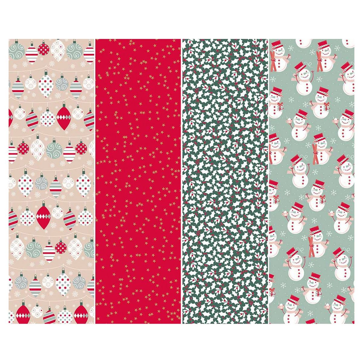 AUCHAN Kit 4 rouleaux papier cadeau + accessoires