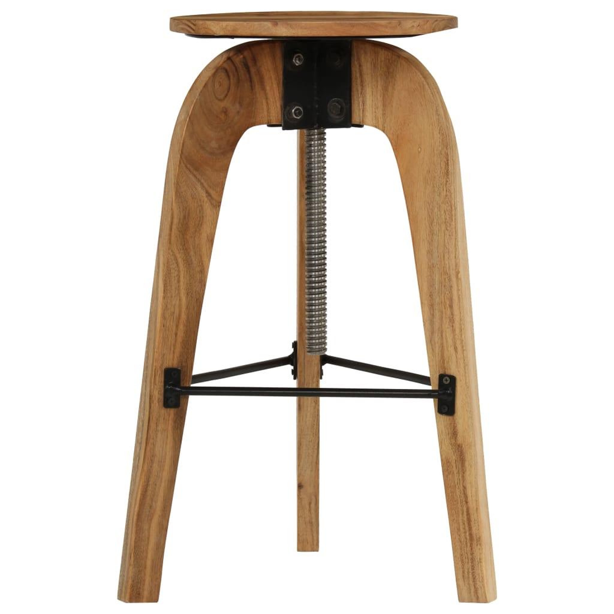 Voir la diapositive 3 : VIDAXL Chaises de bar lot de 2 bois d'acacia solide