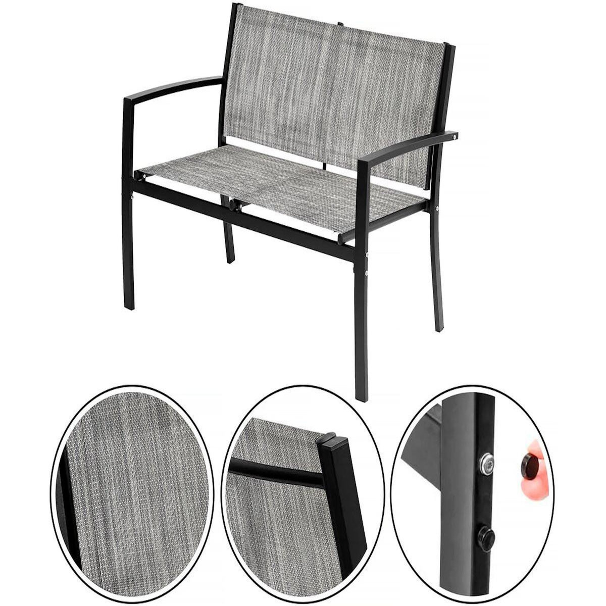 Habitat et Jardin Salon de jardin bas  Lino  - 4 places  - Gris