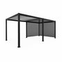 Voir la diapositive 1 : SWEEEK Pergola Bioclimatique gris anthracite 300x600cm. aluminium à lames orientables + 2 stores 3m