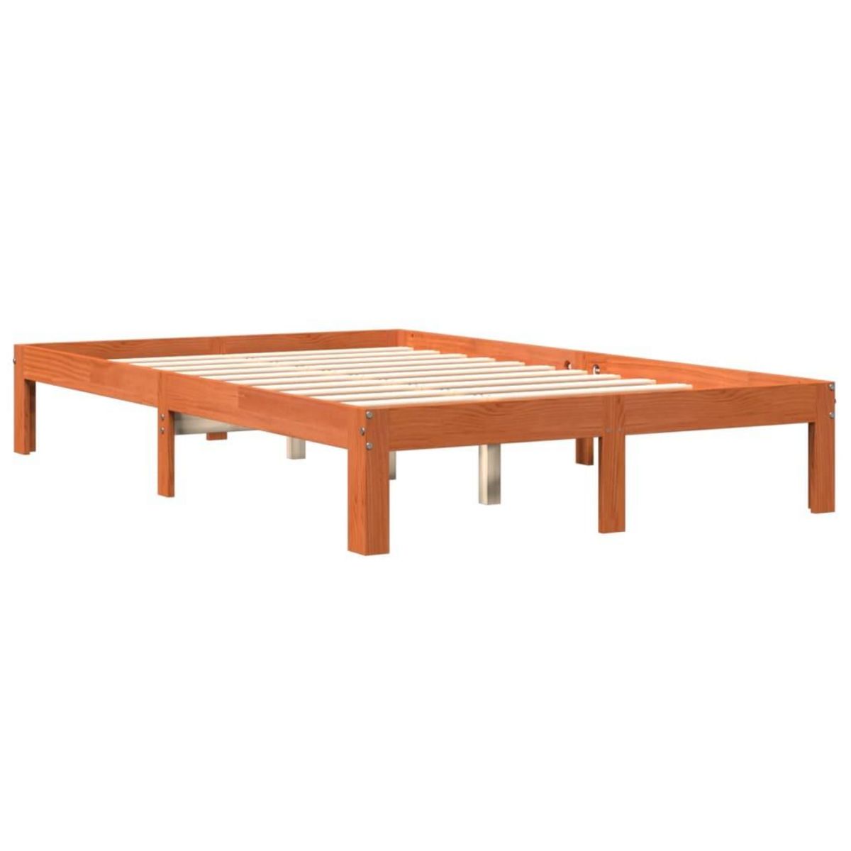 VIDAXL Cadre de lit sans matelas cire marron 140x200cm bois pin massif
