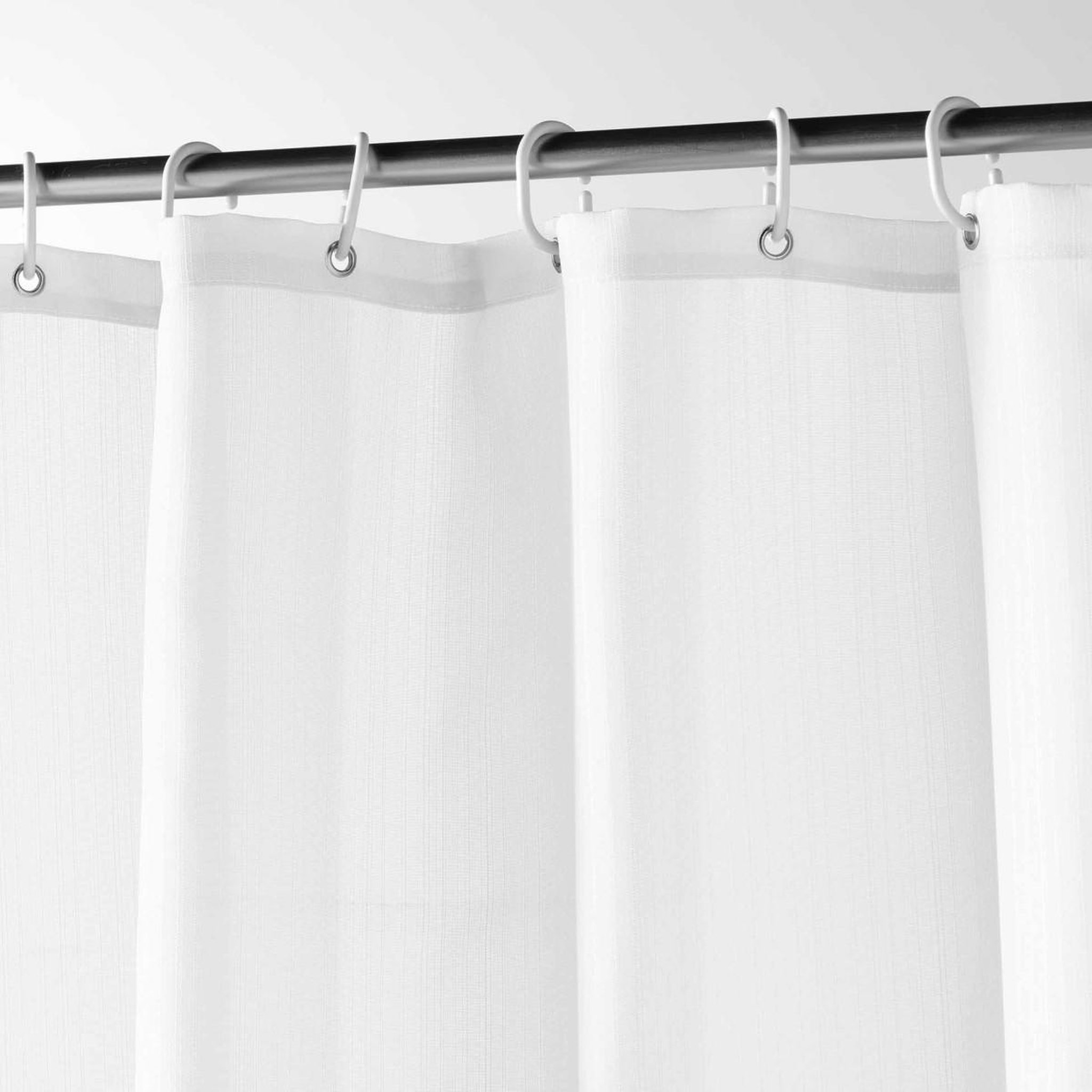 Voir la diapositive 2 : Douceur d'Intérieur Rideau de Douche Uni  Yaline  180x200cm Blanc
