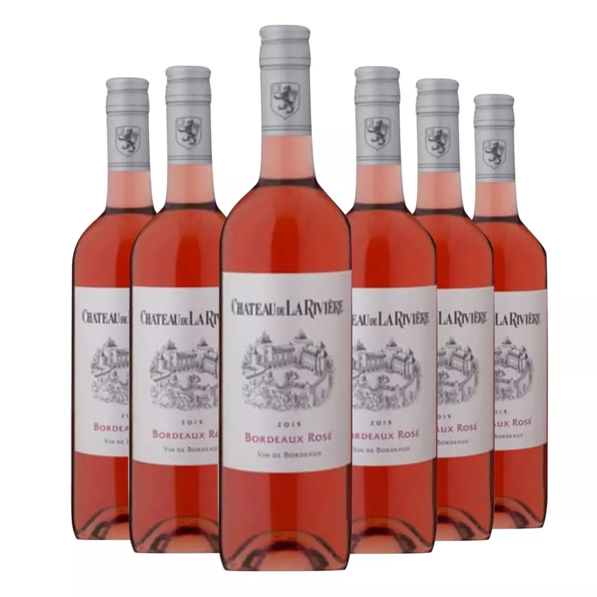 Lot de 6 bouteilles Château de la Rivière Bordeaux Rosé 2015
