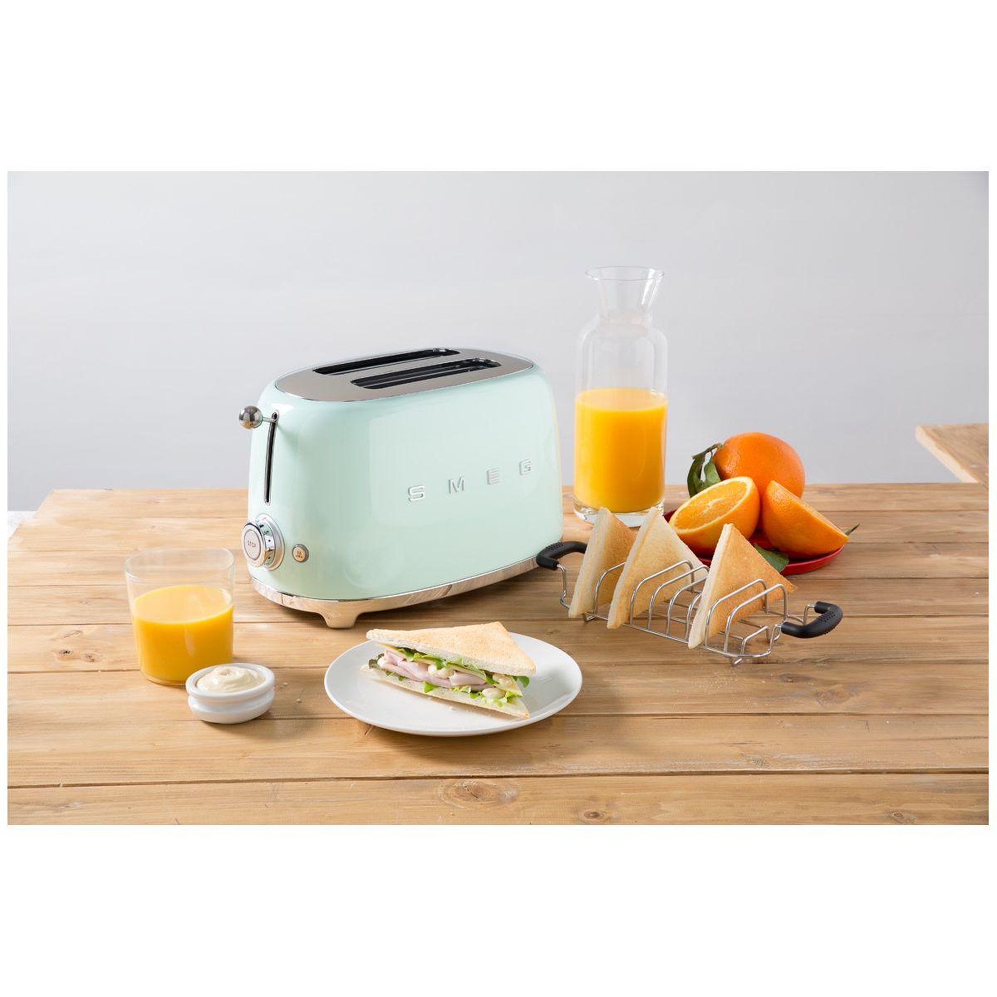 Voir la diapositive 5 : SMEG Grille-pain tsf01pgeu vert d'eau