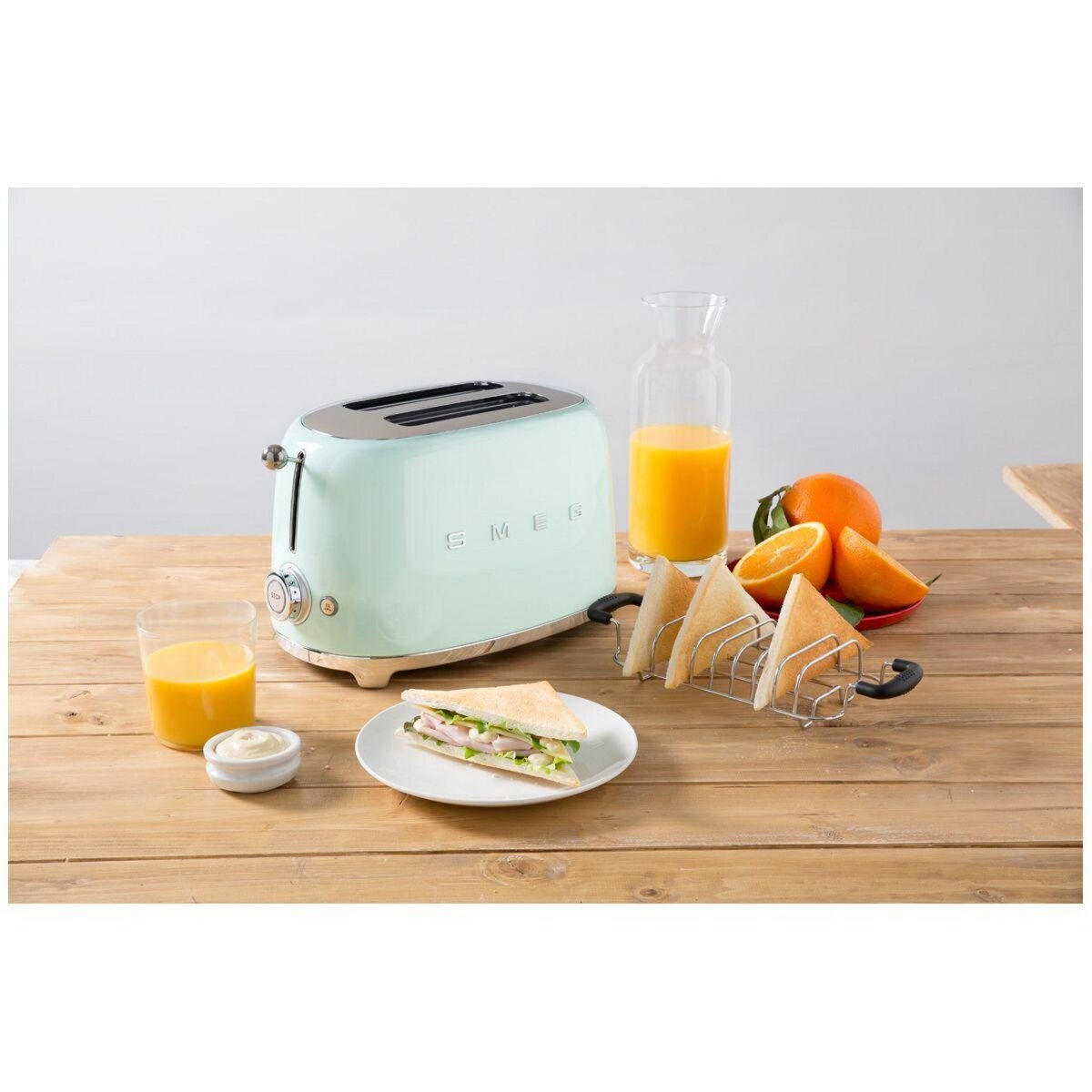 SMEG Grille-pain TSF01PGEU Vert d'eau