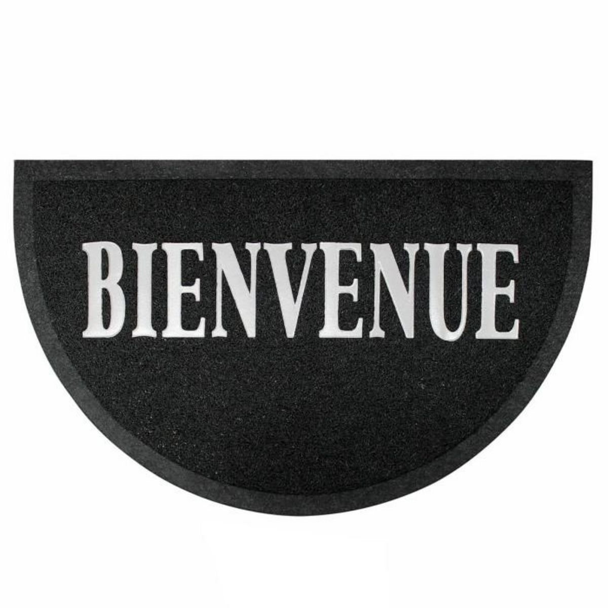 Paris Prix Tapis d'Entrée Demi-Lune  Maison  45x75cm Noir & Gris