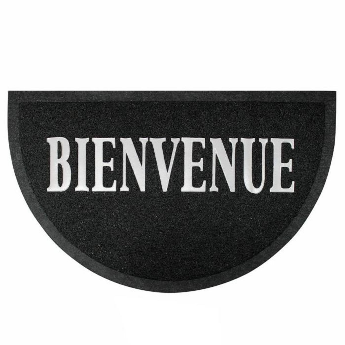 Paris Prix Tapis d'Entrée Demi-Lune  Maison  45x75cm Noir & Gris