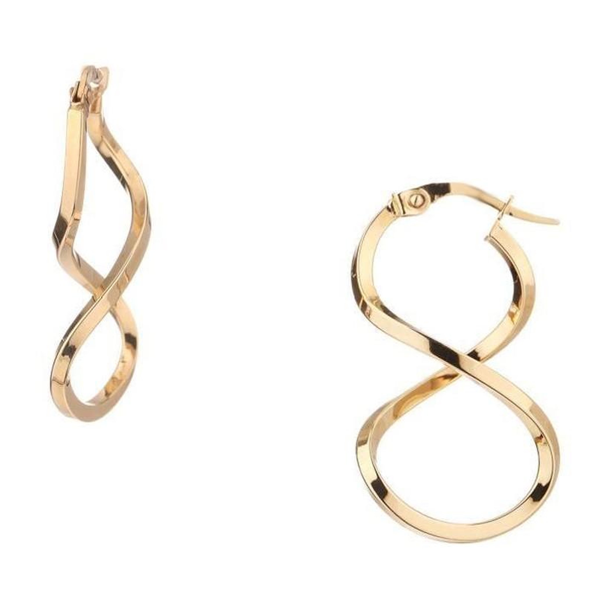 Voir la diapositive 1 : L'ATELIER D'AZUR Boucles d'Oreilles Créoles Or 18 Carats 750/000 Jaune - Infini Infinity