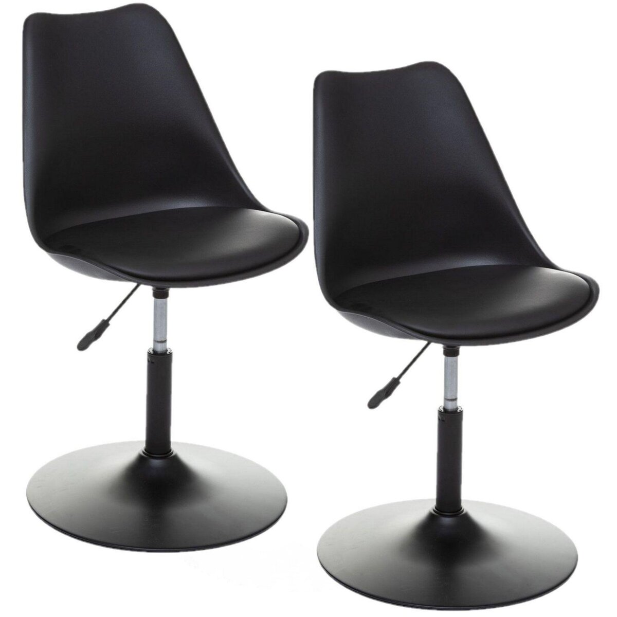 TOILINUX Lot de 2 Chaises ajustables en hauteur en polypropylène avec coussin