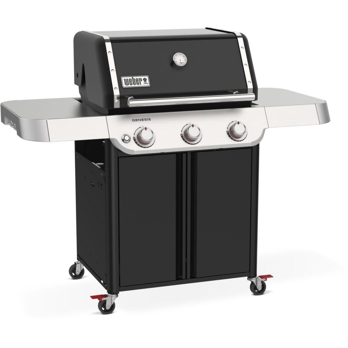 Weber Barbecue gaz Genesis E-315 noir inox 3 brûleurs sur chariot, 68x48 cm