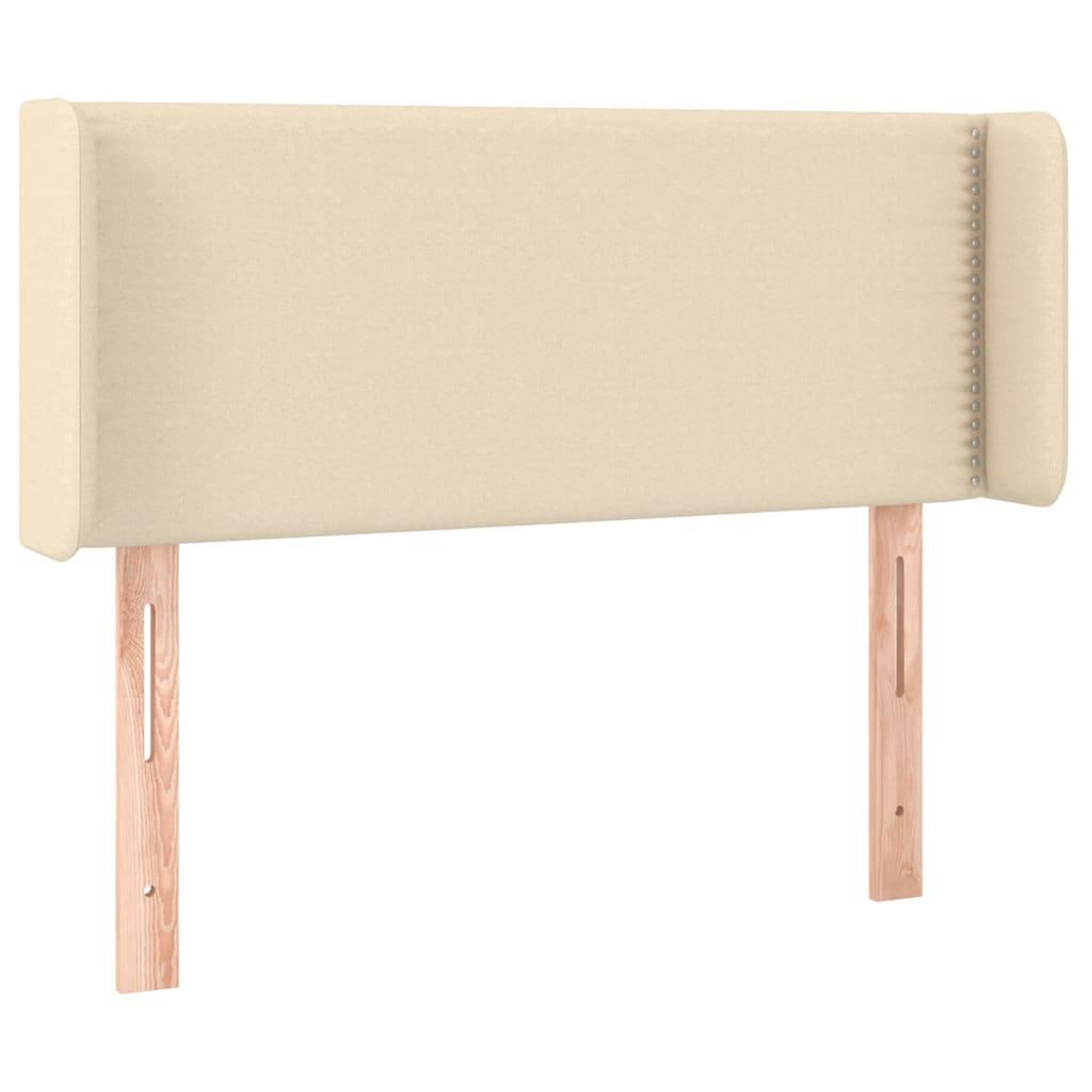 Voir la diapositive 2 : VIDAXL Tete de lit avec oreilles Creme 93x16x78/88 cm Tissu