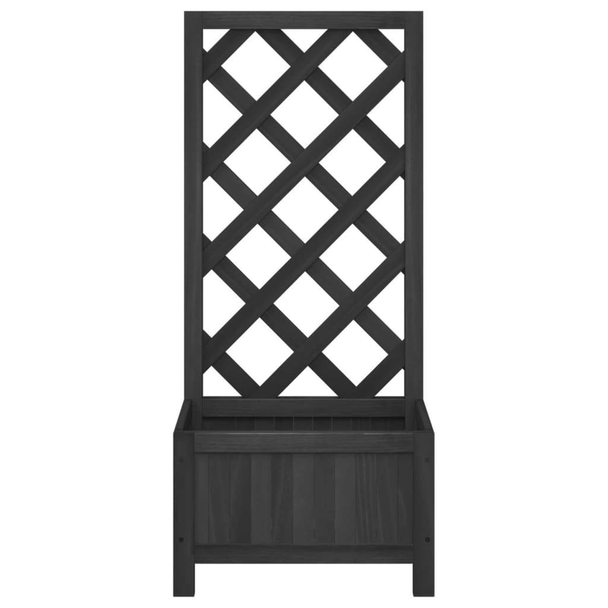 Voir la diapositive 4 : VIDAXL Jardiniere avec treillis noir bois massif de sapin