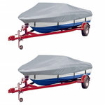 VIDAXL Housses de bateau 2 pcs Gris Longueur 427-488 cm Largeur 229 cm